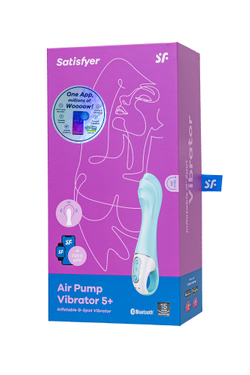 Нереалистичный вибратор Satisfyer Air Pump Vibrator 5, силикон, голубой,  см.