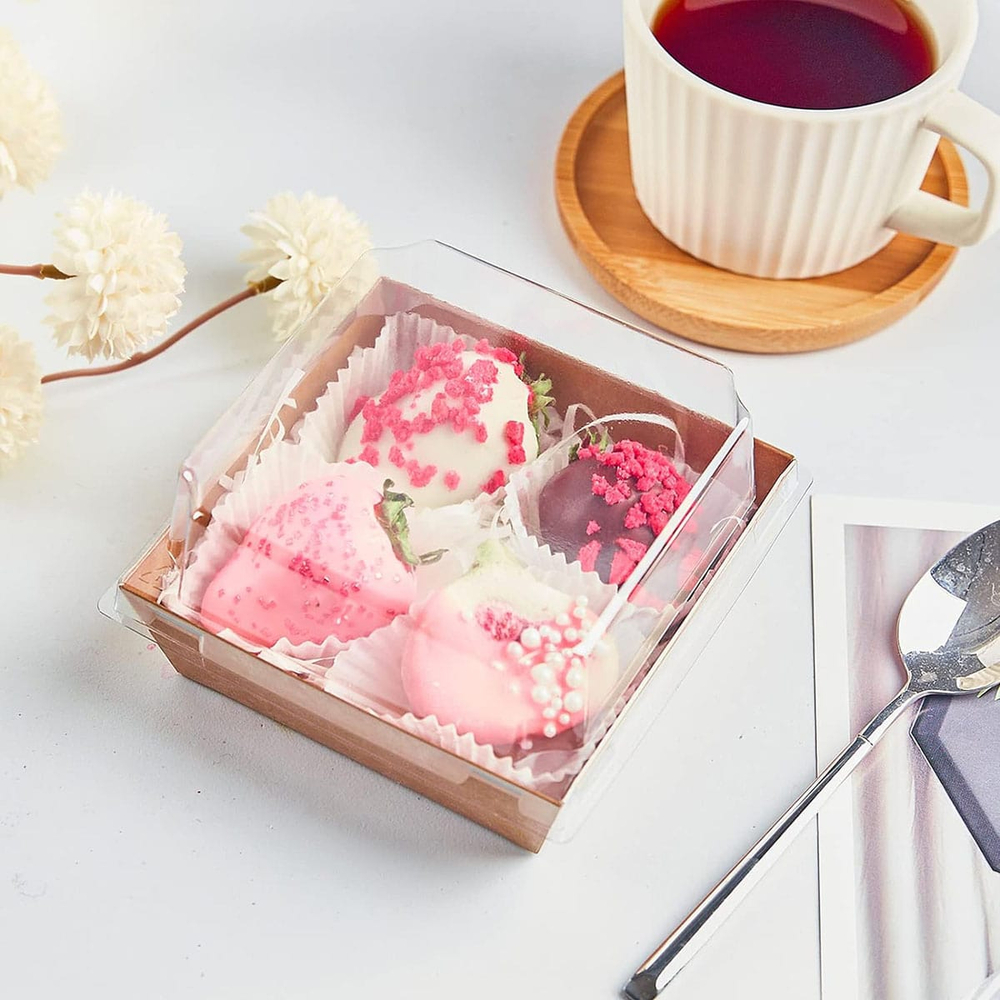 Контейнер бумажный Ant Box Kraft с крышкой 350 мл 9- 9 (90x90x80) 1/750