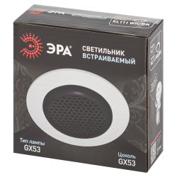 Встраиваемый светильник под лампу GX53 ЭРА KL111 WH/BK белый/черный матовый