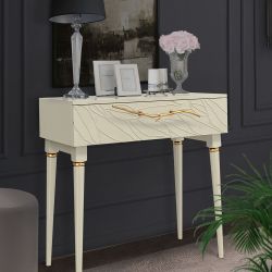 Консоль Арт Колор leaves Классик Голд Серый шелк