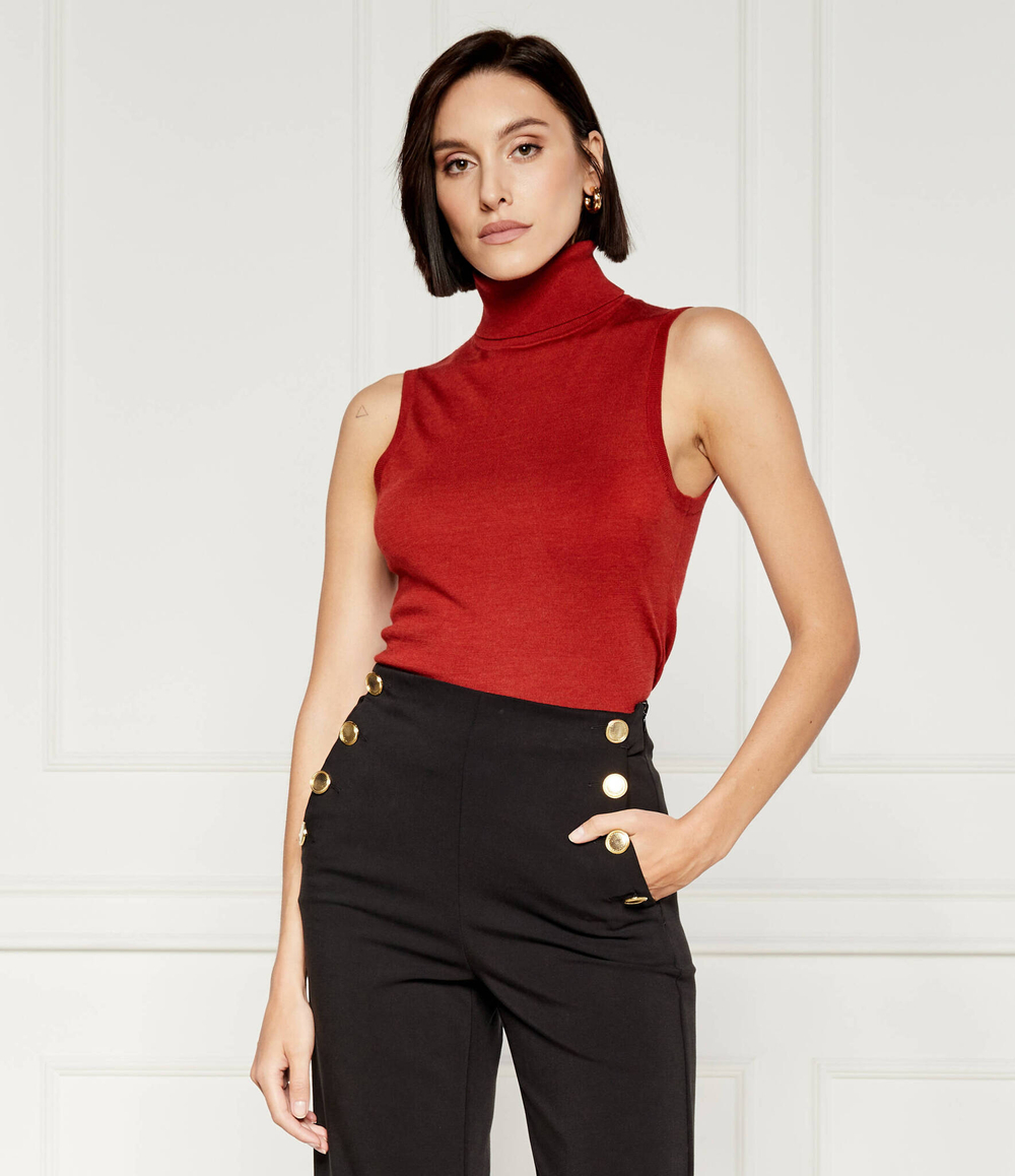 Хлопковое топ merino Tommy Hilfiger - красный(WW0WW42713)