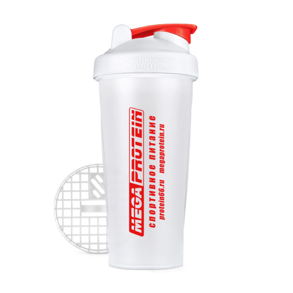 Шейкер 600мл Белый (MegaProtein)