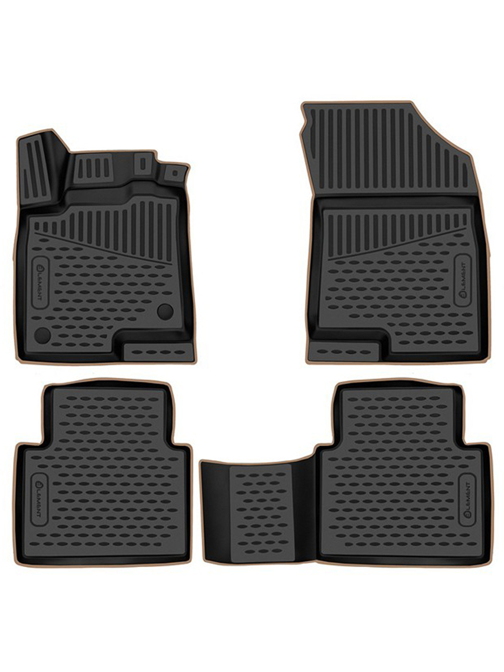 Коврики в салон для, HAVAL Jolion 2021-, 4WD, Внед, 5 дв., 4шт. (бежевый кант, полиуретан) KANT.ELEM3DA66905210K.BG