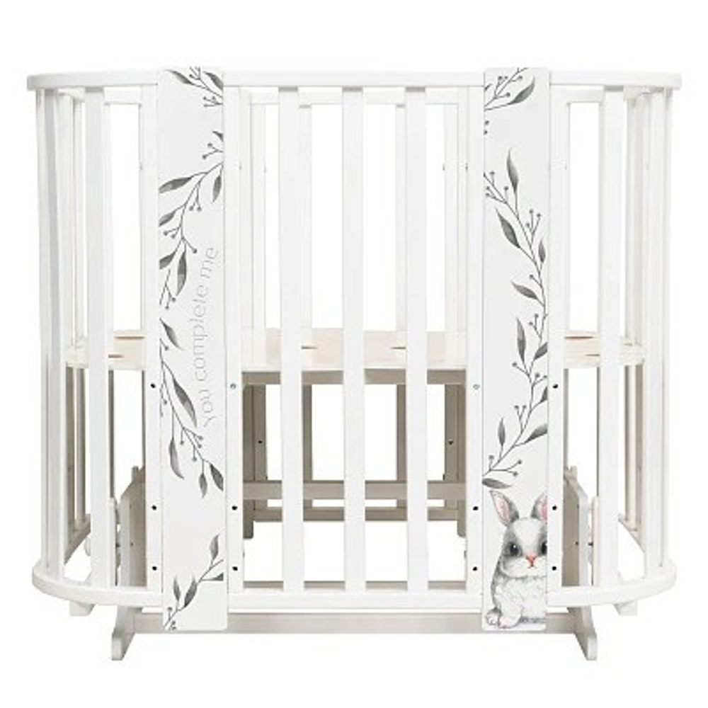 Кровать детская Indigo Baby Line 5 в 1 с поперечным маятником, маленький матрас в подарок