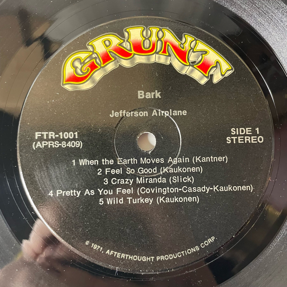 Винтажная виниловая пластинка LP Jefferson Airplane Bark (США 1971)