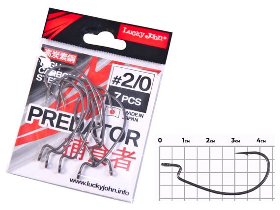 Крючки офсетные Lucky John LJHP350 №2/0, 7 шт.
