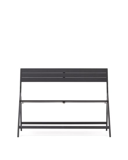 Складная уличная скамейка Torreta из алюминия с черной отделкой