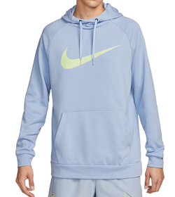 Мужская теннисная кофта Nike Dri-Fit Hoodie PO Swoosh - cobalt bliss/light lemon twist