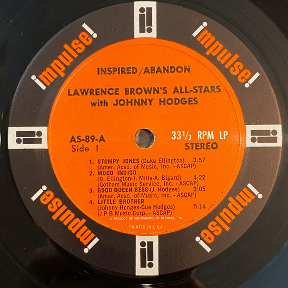 Lawrence Brown's All-Stars - Inspired Abandon - US OG Impulse Stereo