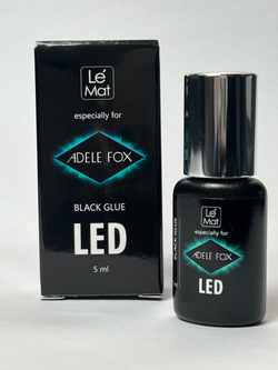 LED клей для наращивания ресниц ADELE FOX / Le Mat чёрный "LED-0.5" 5 мл