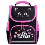 Ранец ПИФАГОР BASIC, 1 отделение, 3 кармана, эргономичная спинка, "Dark kitten", 35х28х18 см, 273134