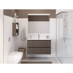 Тумба с раковиной BelBagno UNO-MINI 100 бежевая матовая