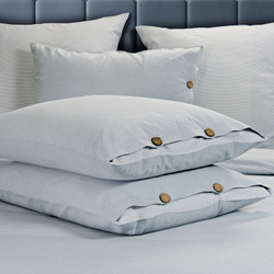 Постельное белье 2 спальное евро Sharmes Rustic голубой меланж