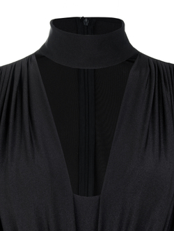 Открытый комбинезон с драпировкой из бифлекса