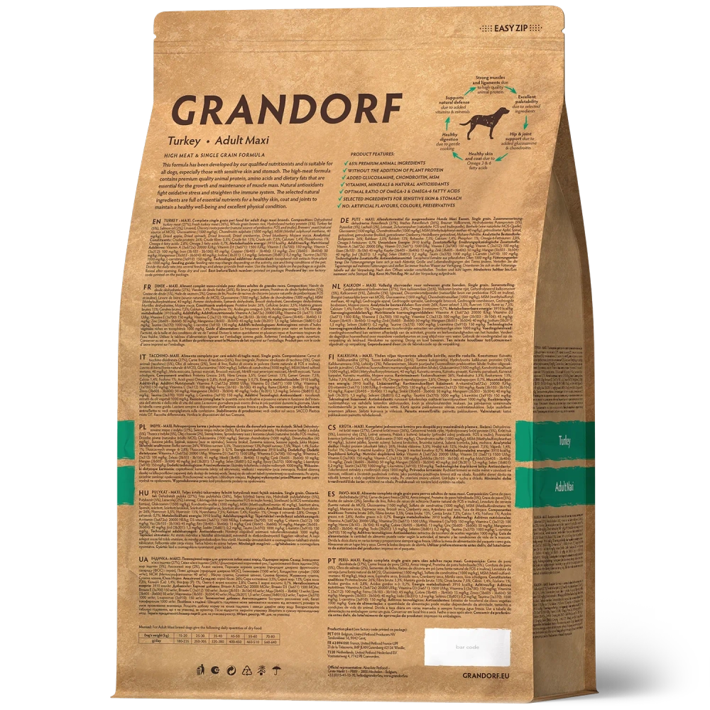 Grandorf Turkey, Adult Maxi для крупных пород (Индейка)