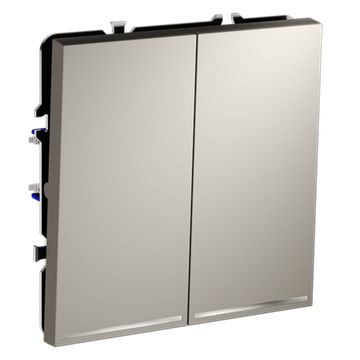 Проходной переключатель встраиваемый VOLTUM S70 двухклавишный с подсветкой 10А, (кашемир)