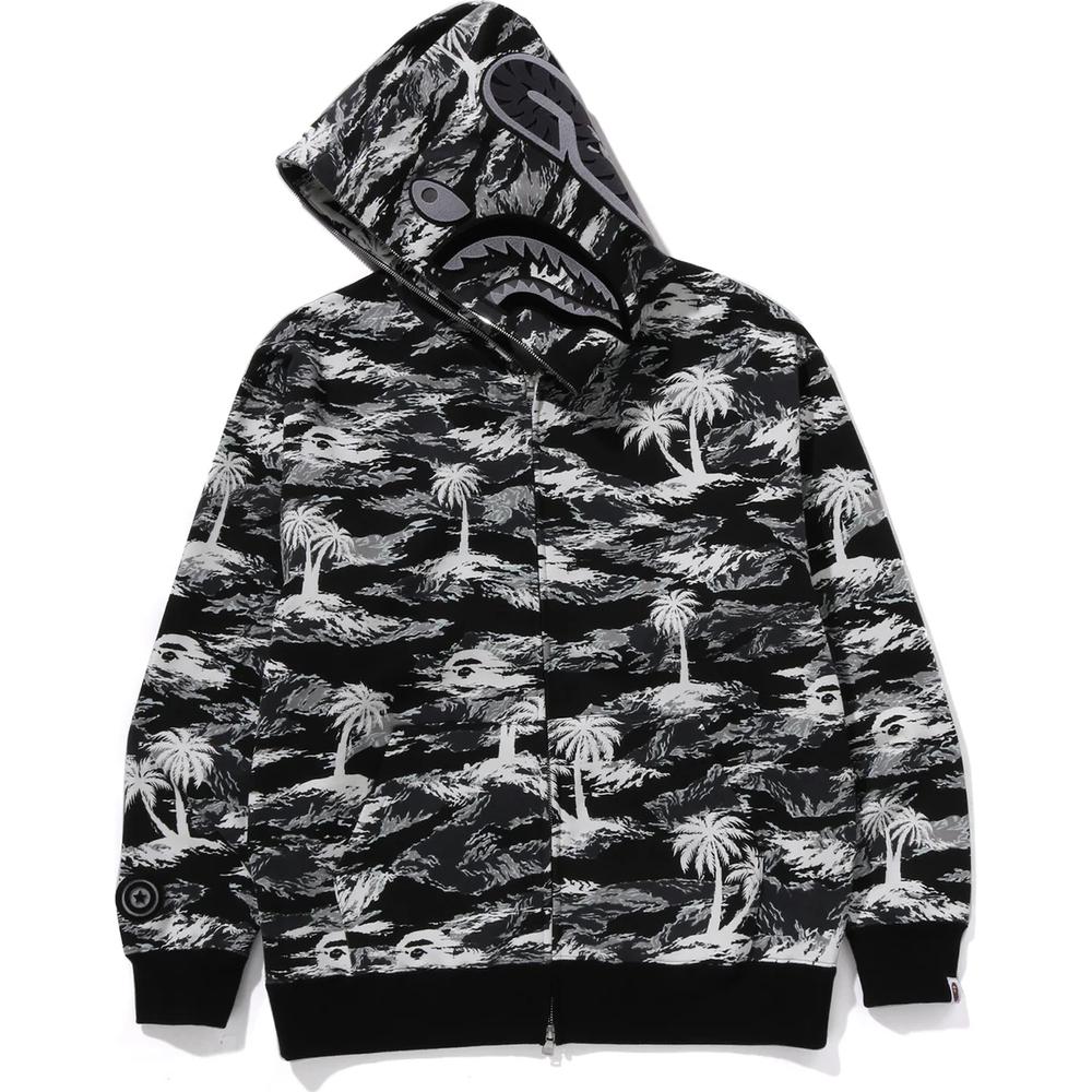 A Bathing Ape Palm Tree Camo Relaxed Fit Shark Full Zip Худи