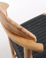 Nina Полубарный стул из массива акации с натуральной отделкой и черной веревкой 62 см