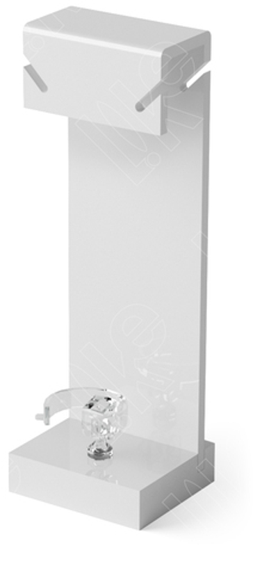 Подставка акриловая для гарнитура/4 прорези/кольцедержатель/ПЭТ карман/Н-120 мм.