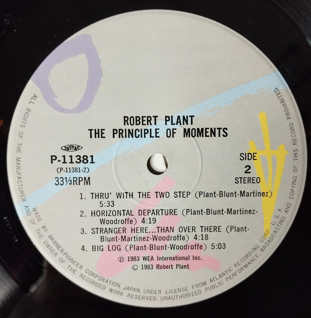 Винтажная виниловая пластинка LP Robert Plant The Principle Of Moments (Japan 1983) (No Obi) In The Mood