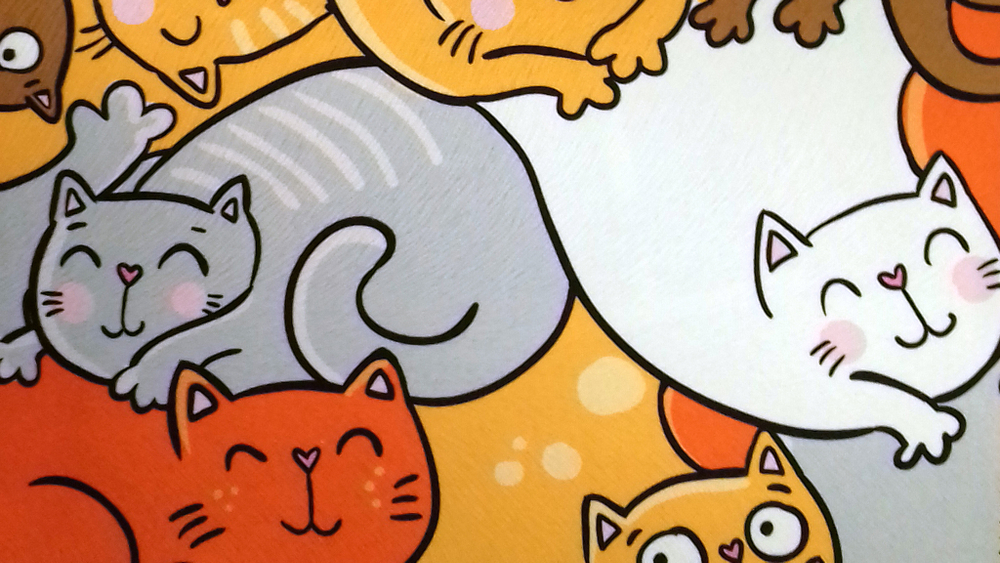 Микровелюр Xpoint (Икспоинт) 0037.01 Кошки в лукошке