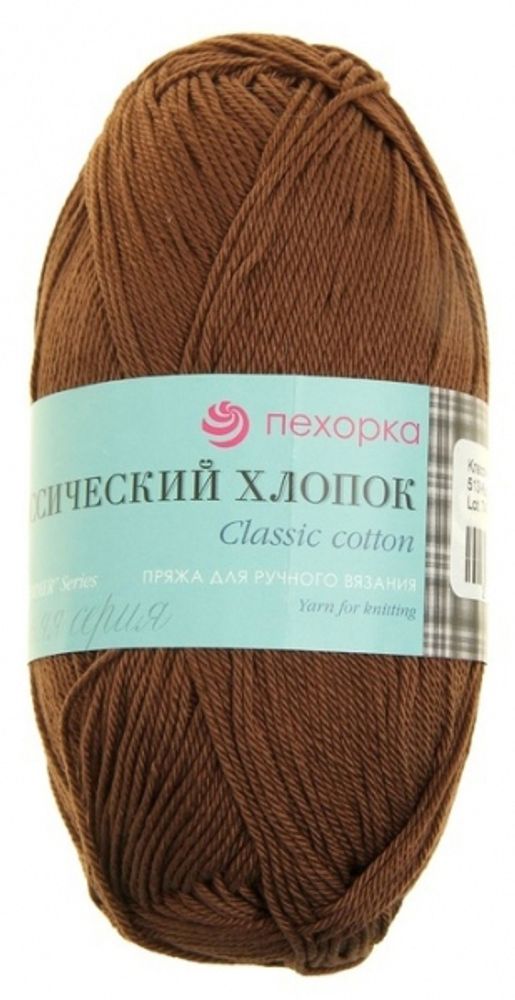 Пряжа Пехорка Классический хлопок / уп.5 мот. по 100 г, 250 м, цв.513 кора Пряжа Пехорка Классический хлопок / уп.5 мот. по 100 г, 250 м, цв.513 кора