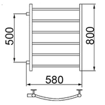 Полотенцесушитель Ника ARC ЛД 80/50 бок. подкл. 50 см