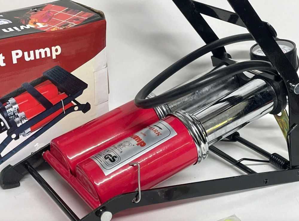Ножной двухцилиндровый насос для шин автомобиля с монометром CC-100A, TG (1 шт.)