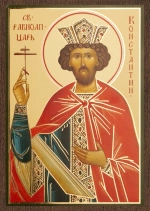 Икона "Константин Великий Равноапостольный" 6х9 на МДФ-6