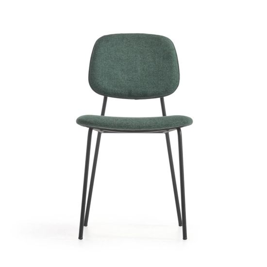Стул Benilda зеленый с дубовым шпоном и сталь с черной отделкой Испания La Forma
