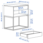 Тумбочка прикроватная - IKEA VIKHAMMER/ВИКХАММЕР ИКЕА, 65х39х60, черный