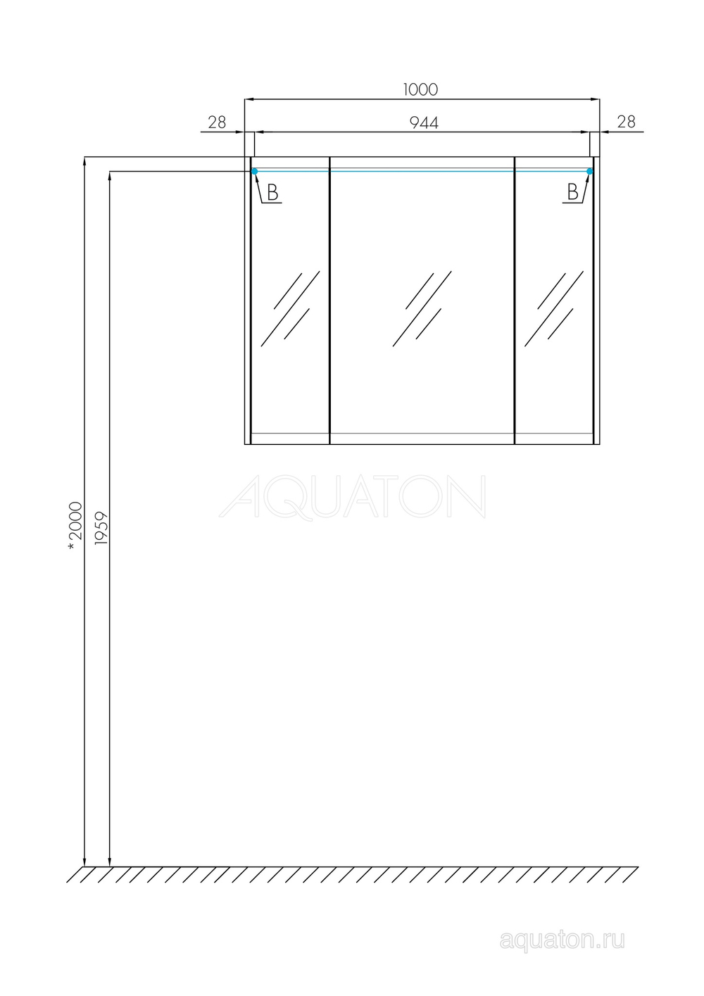 Зеркальный шкаф Aquaton Нортон 100 белый 1A249302NT010