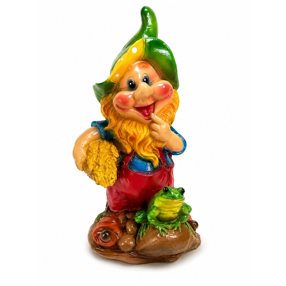 Садовая фигура Гном с лягушкой 54 см