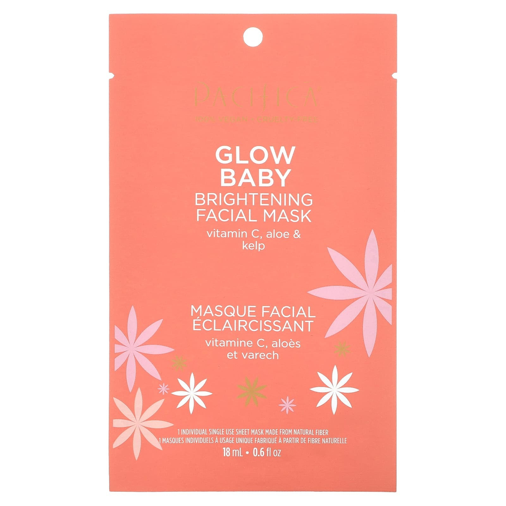 Pacifica, Glow Baby, осветляющая маска для лица, 1 шт., 18 мл (0,6 жидк. унц.)