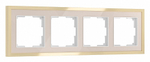 Рамка на 4 поста Werkel Baguette (айвори/латунь) W0042851