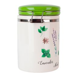 Банка для сыпучих продуктов (клипс) " " 14*10*15см. v=630мл. (керамика)