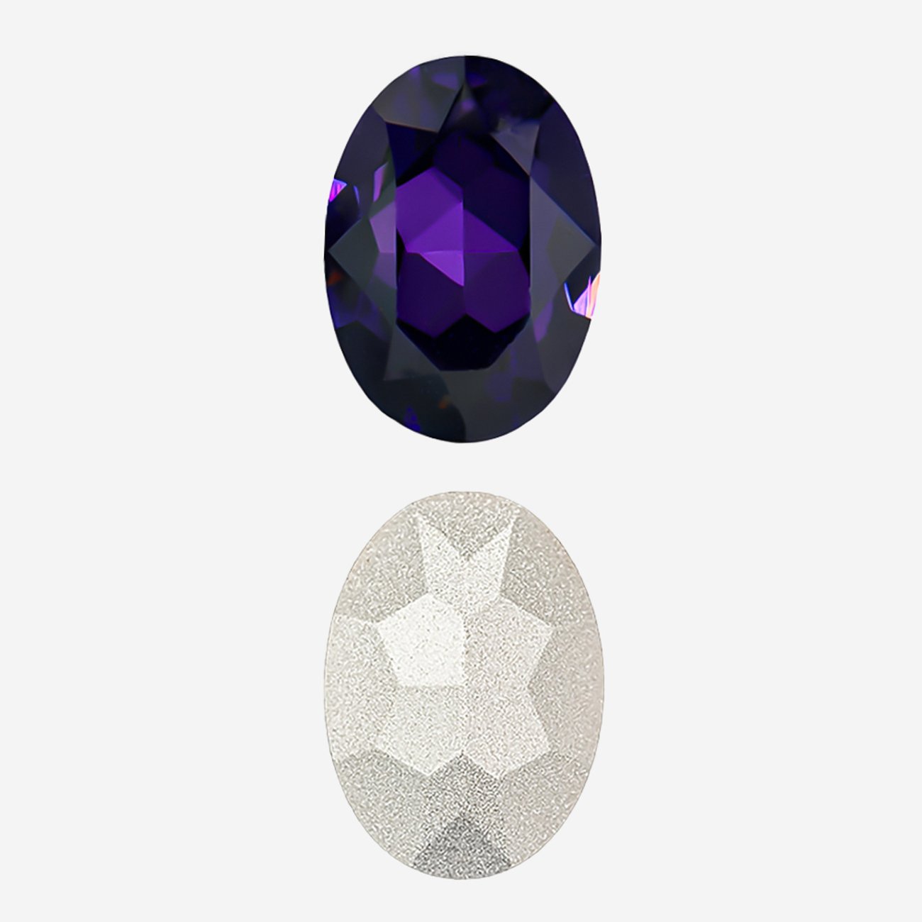 Кристалл Овал (Oval Fancy Stone), оттенок "Пурпурный"/"Purple Velvet", 18*13мм