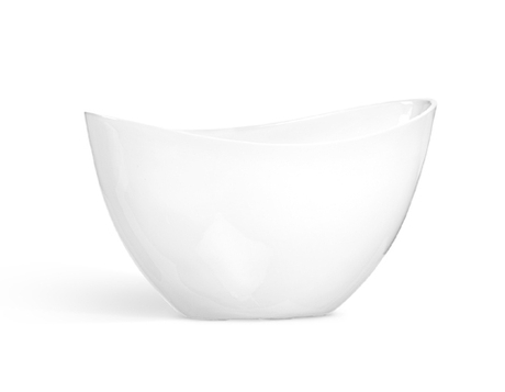 Кашпо TREEZ Effectory - серия Gloss - Ваза-Лодка малая - Белый глянцевый лак