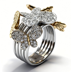 Ювелирное кольцо из серебра 925 пробы,вставка фианиты.Размер 16.5