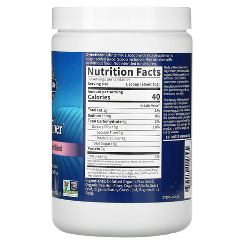 Garden of Life, DetoxiFiber, специальная смесь клетчатки для детоксикации, 300 г