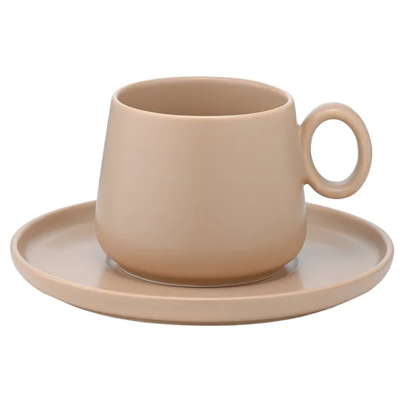 Набор из двух чайных пар бежевого цвета из коллекции essential, 250 мл