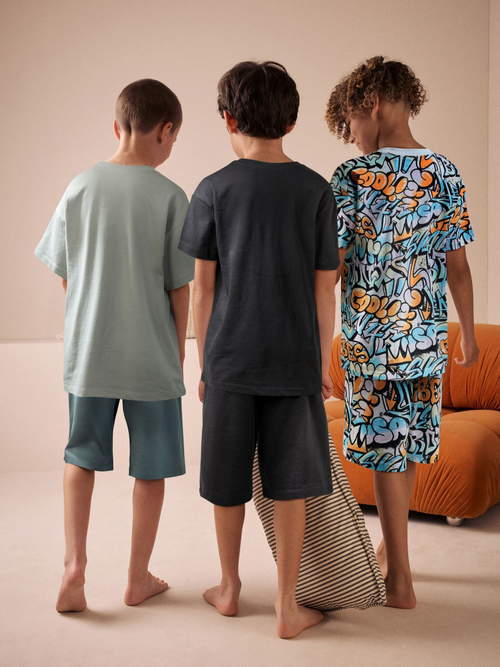 Пижама для мальчика Next E68-073, 3 шт., Черный, Серый, Белый