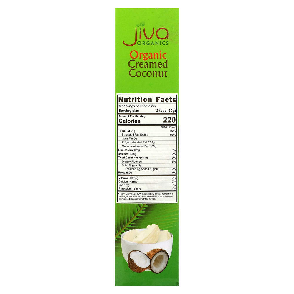 Jiva Organics, органический сухой прессованный концентрат кокосового молока, 200 г (7 унций)