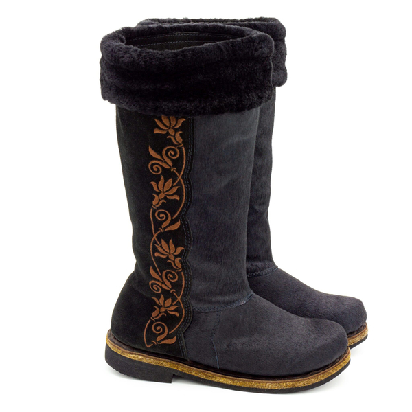 Унты женские из меха пони и замши