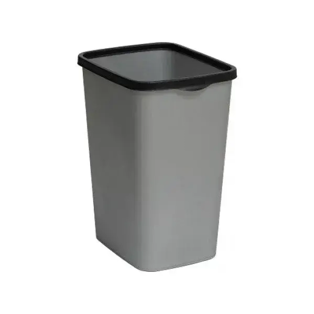 Ведро для мусора 9л с фиксатором Tandem (сер.металлик/черный)