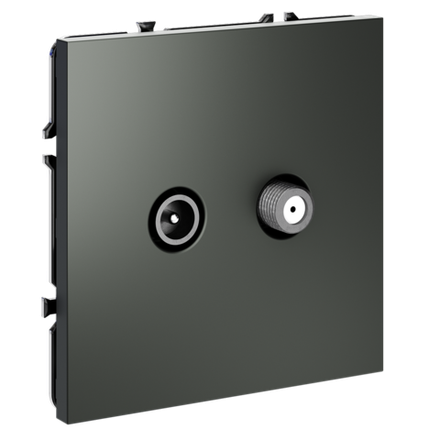 Розетка телевизионная встраиваемая VOLTUM S70 оконечная TV+SAT, (титан)