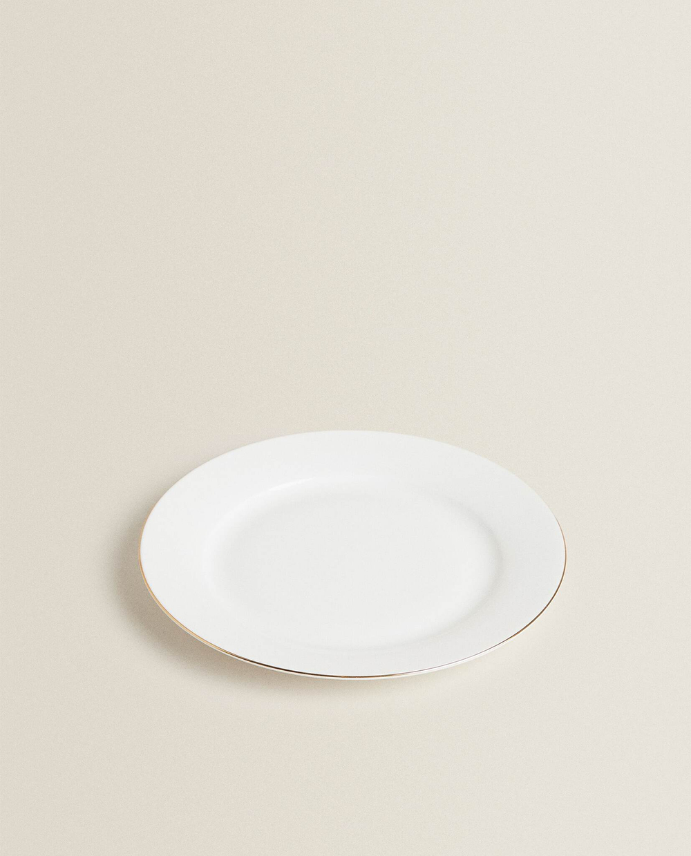 ZARA HOME ДЕСЕРТНАЯ ТАРЕЛКА ИЗ КОСТЯНОГО ФАРФОРА, ЗОЛОТОЙ