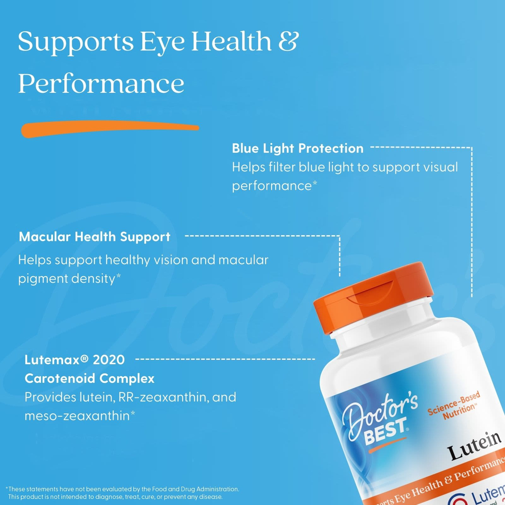 Doctor's Best, Lutemax 2020, лютеин, 20 мг, 180 капсул