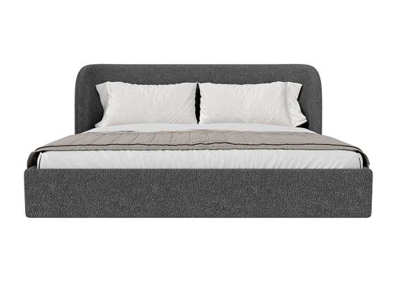 Кровать двуспальная Classic 200 см (серый, букле)