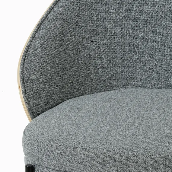 Лаунж-кресло Rosin, серая обивка, шпон ясеня